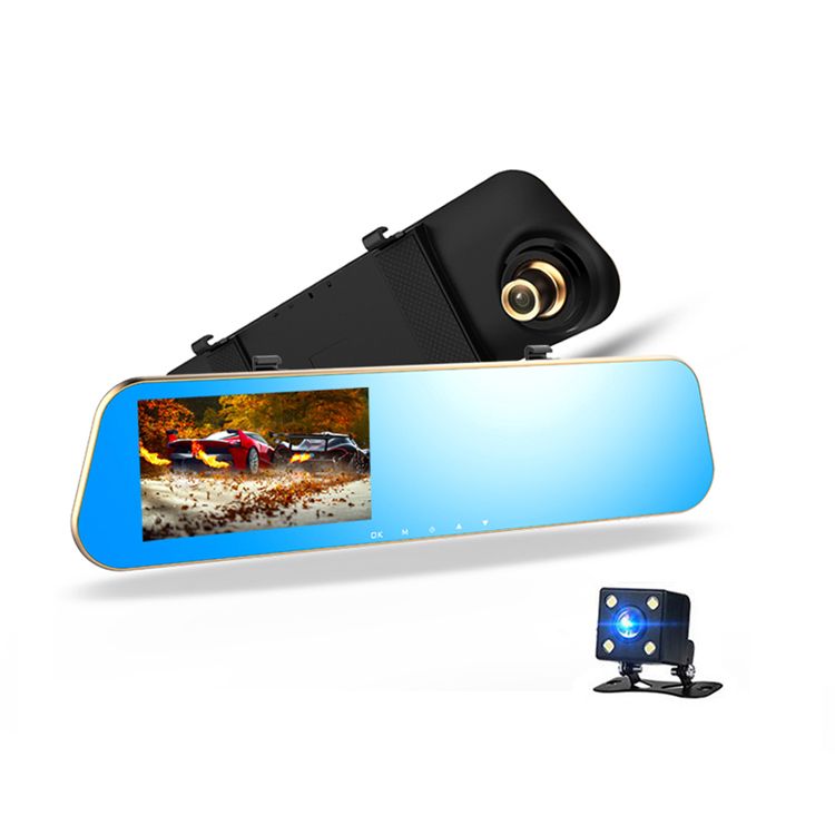 4.3 Inch Dual Lens High Quality Car DVR 1080P HD Screen Mirror Dashcam Wide View Video Loop Cycle Recording Carcam Wholesale