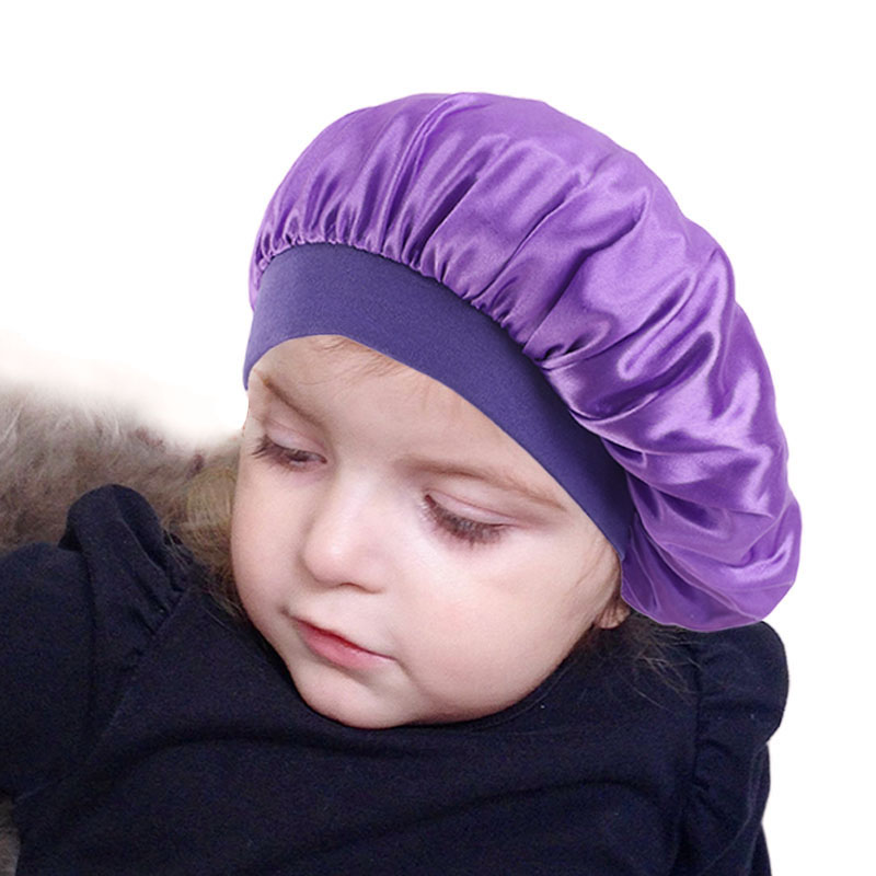 Hot Selling Matching Kid Sleeping Hat Baby Bonnet Sets Elastic Band Silk Mommy And Me Bonnets For Sleeping