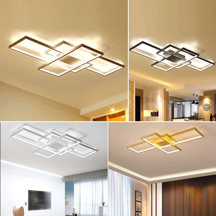 Square Aluminum Frame Hotel Indoor Dimmable Smart Modern Led Ceiling Light