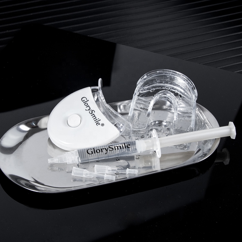 Private Label 3ml Teeth Whitening Gel Syringe Bright White Bleaching Tooth Sets With 5 Led Light