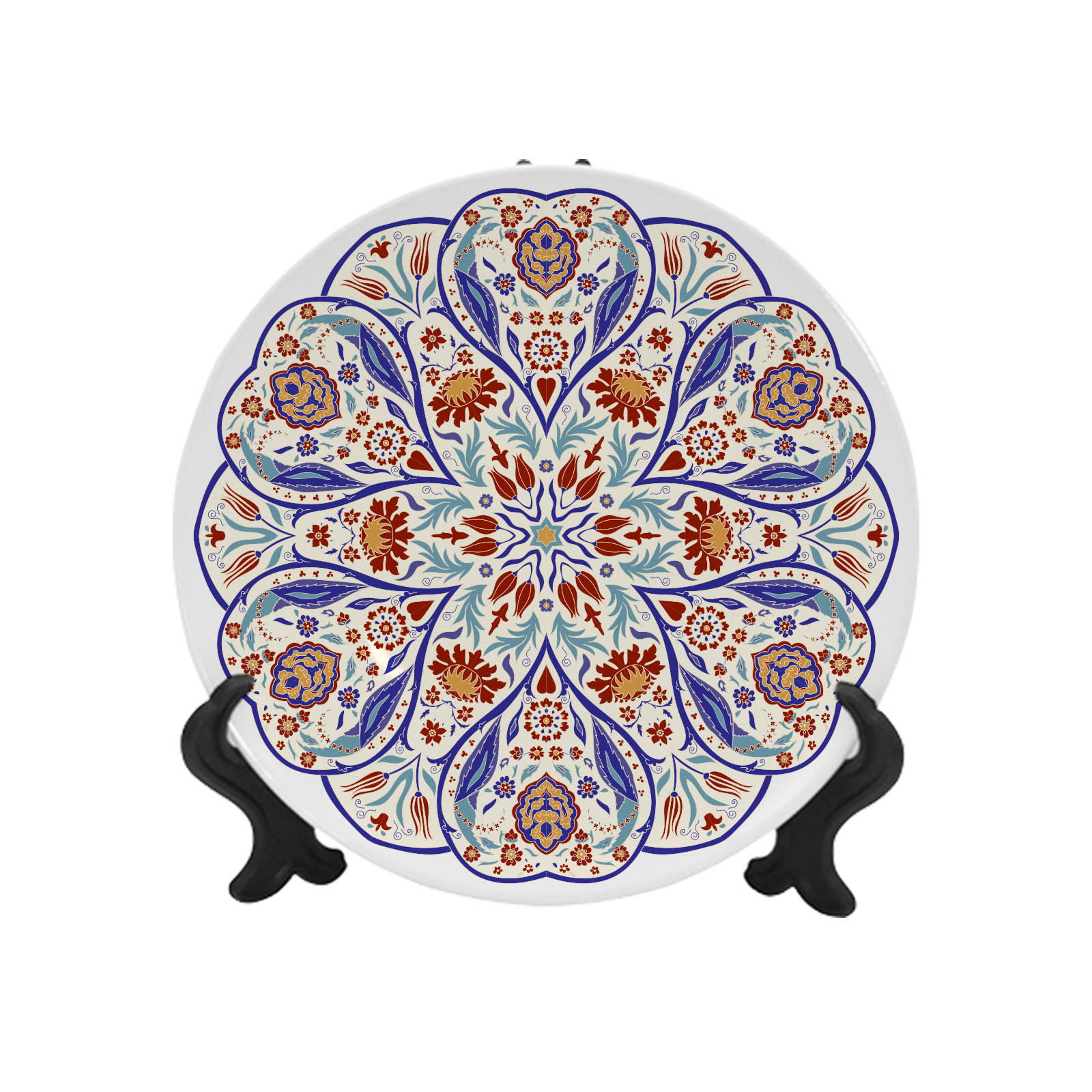 PYD Life Hot Full Print 8 Inch Bohemian Style Sublimation Deep Dinner Plates Blank and Cheap Custom White Ceramic Plate