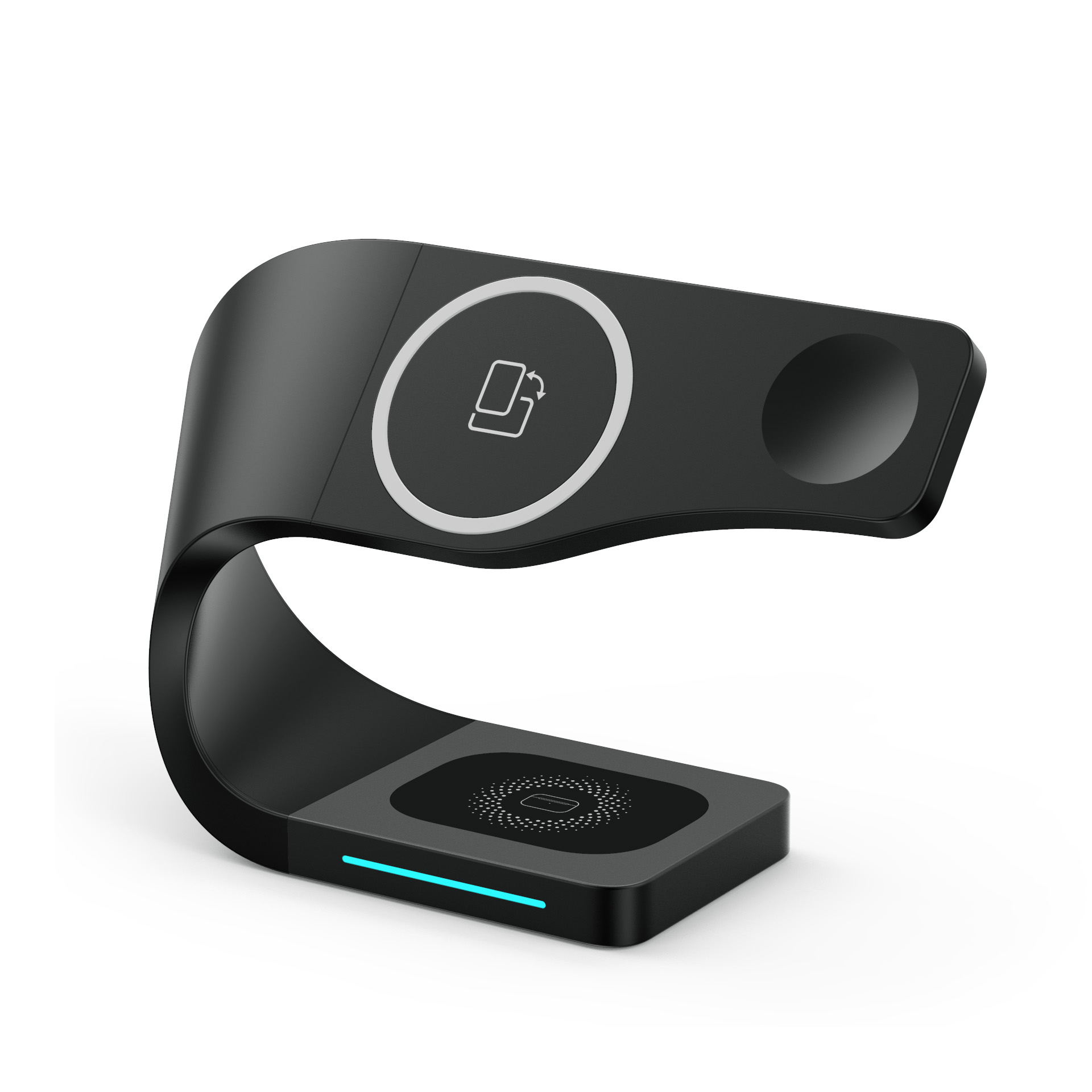 Multi function 3 in 1 charger watch and mobile phone wireless charger station 15w fast 4in1 magnetic wireless charger