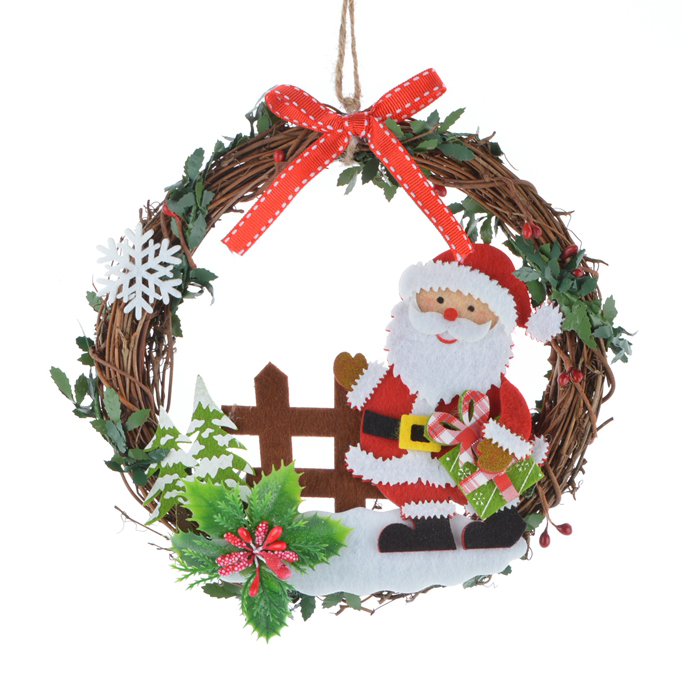 Handmade Christmas Wall Decorative Garland Ornament Felt Wreath Hanging Decoration In Bulk