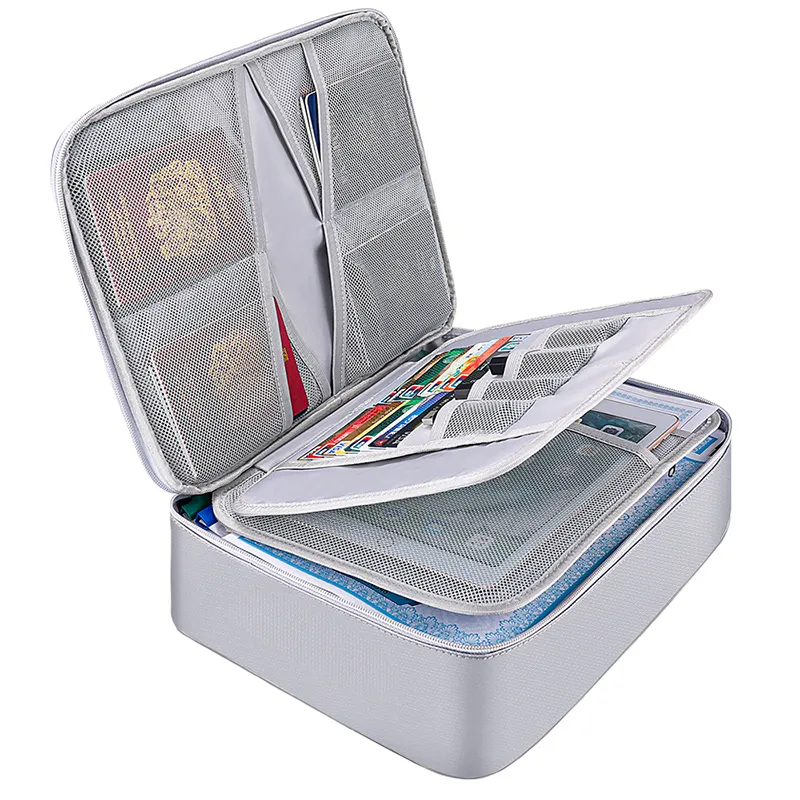 Fireproof document bag large travel lock bag fireproof document file storage organizer bag