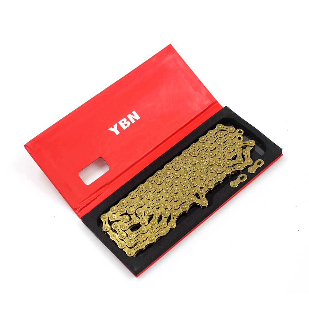 YBN 11 скоростная велосипедная цепь SLA H11-TIG Золотое титановое покрытие MTB шоссейная велосипедная цепь для системы Shimano/SRAM/Campanolo