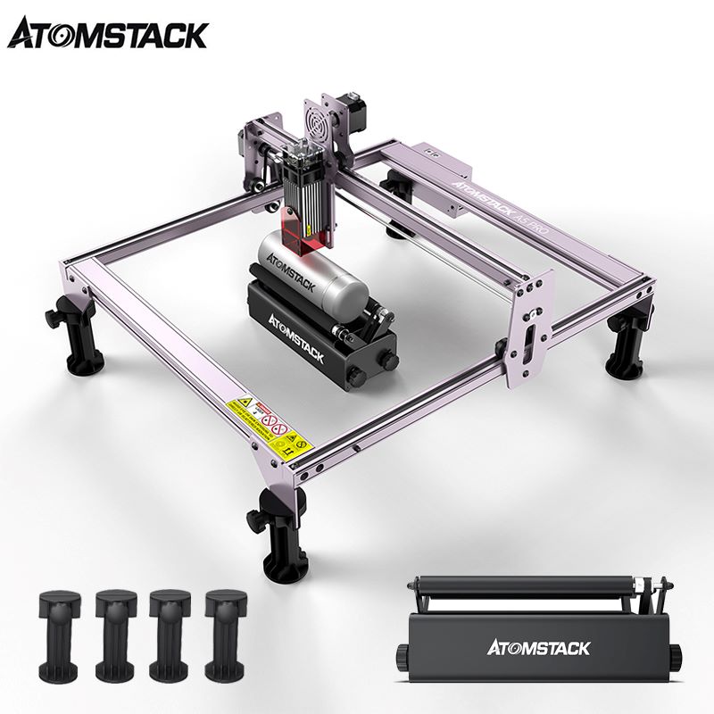 ATOMSTACK A5 PRO+ Roller Laser Engraving Machines Cutting Wood Stainless Steel Acrylic PVC R3 40w Air Cooling 5000mm/min 12V 5A