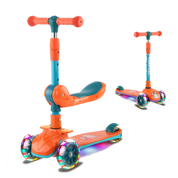 Foldable portable with flash light baby scooter