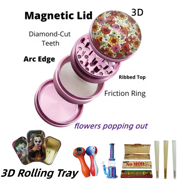 Набор дымовых шлифовальных машин, лентикулярная 3D голографическая кофемолка, оптовая продажа, курительная машинка, другие зажигалки и аксессуары для курения