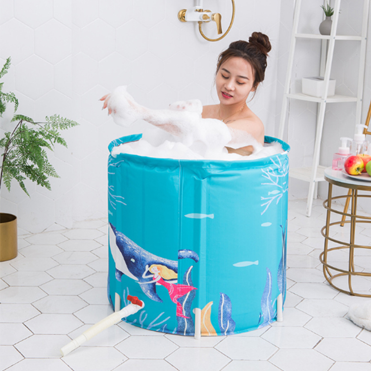 Голубой взрослый Складная Ванна eco-friendly ванна для купания для душевых кабин