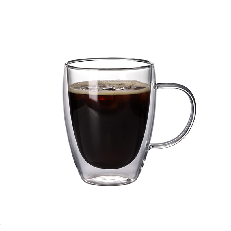 8Oz Borosilicate Double Wall Glass Coffee Cup With Handle