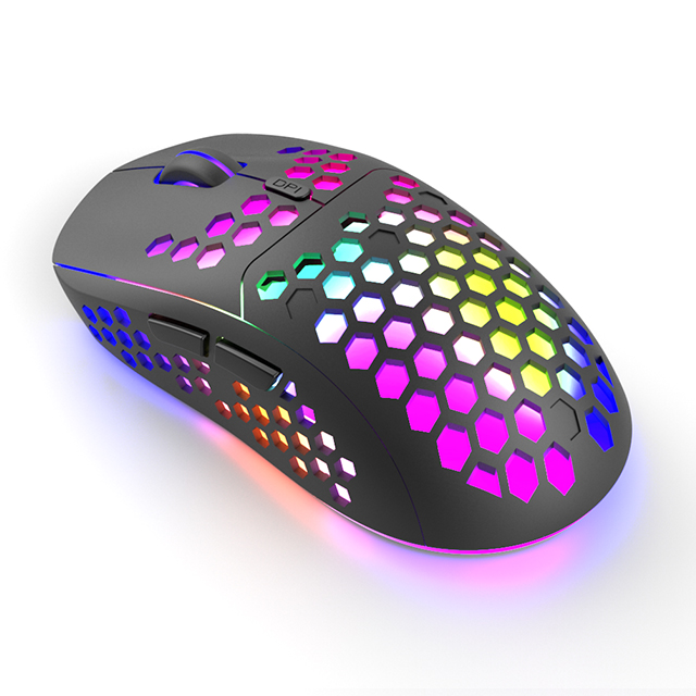 Китай OEM, лидер продаж, легкая эргономичная сотовая RGB оптическая USB перезаряжаемая Беспроводная игровая мышь 2,4 ГГц для геймеров