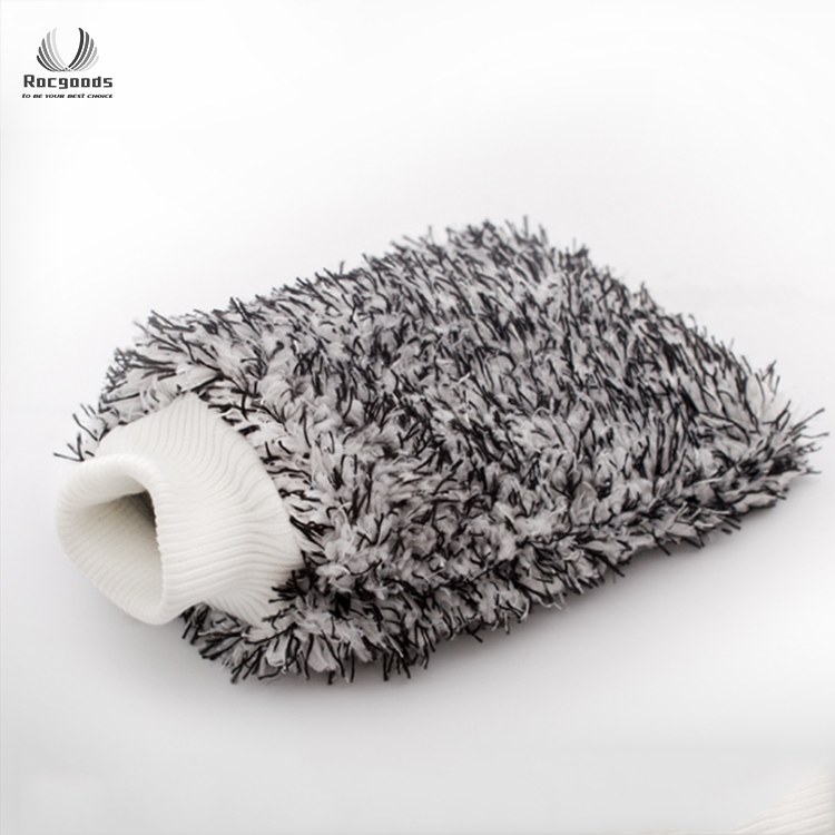 Machine Washable Microfiber 18x28cm Soft Car Care Wash Mitt Microfiber Plush Cleaning Gl oves