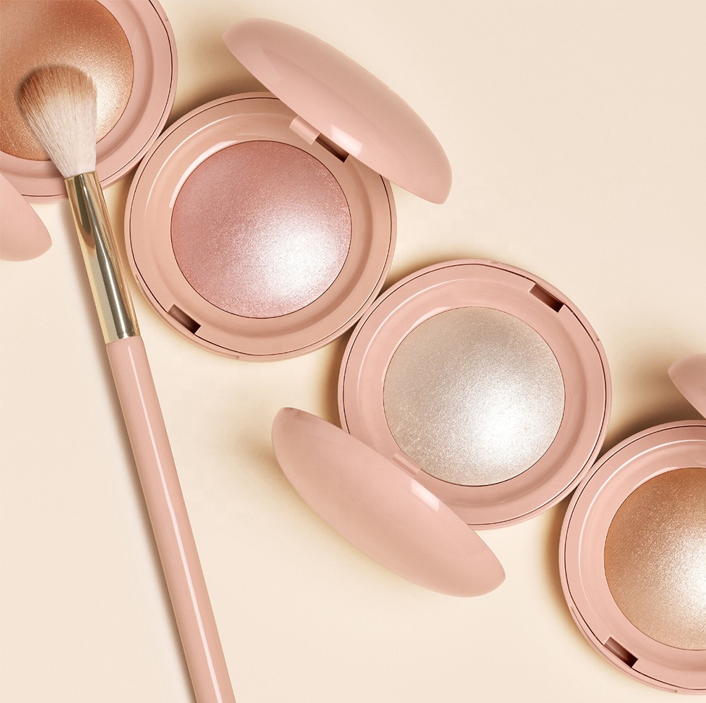 OEM Glow Face Make Up High-light Pressed Powder/highlighter Wholesale Custom Logo Mini Single Cheek Highlighter Makeup