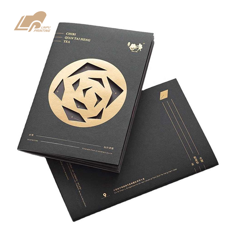 Custom colorful printed product catalogue with foil stamping and perfect binding