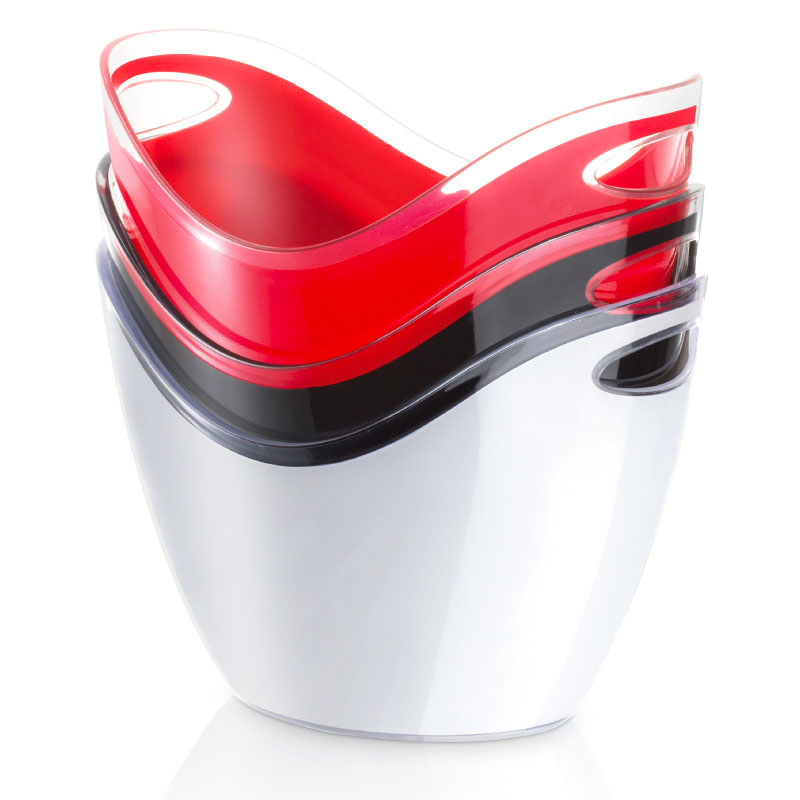 Sustainable Desktop Champagne Drink Wine Modern Black Portable Plastic Ice Bucket