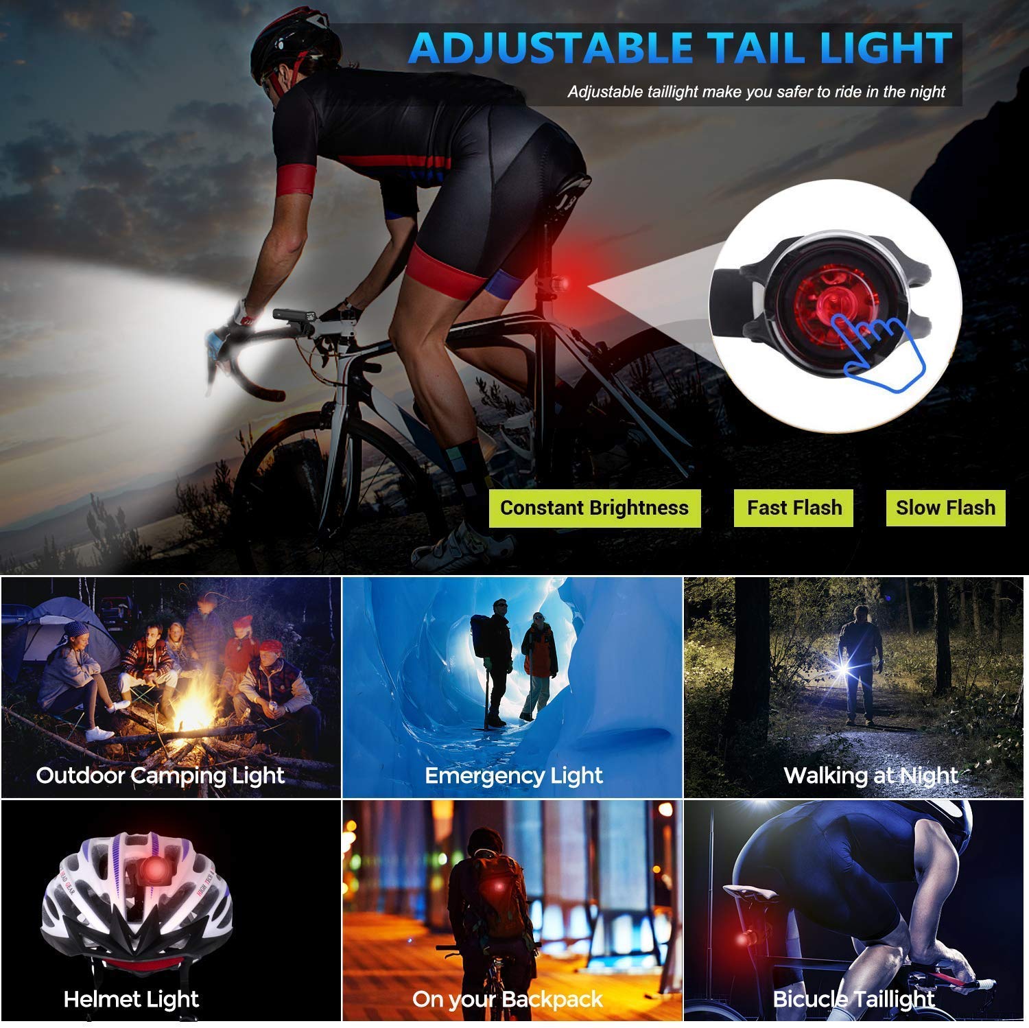 USB Bicycle Horn Light Battery Lamp & Bike Computer 6 Horn Flashlight Speed meter Bicycle Light