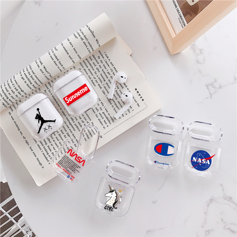 Custom logo Hard PC Clear Transparent Case For Airpod Earphone Cover Accessories Disigner Case For Apple Airpods