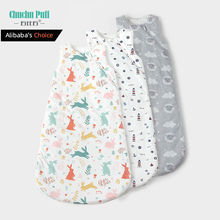 Chuchupuff 100% хлопок без рукавов стеганый; Зимняя одежда для детей ясельного возраста; Спальный мешок для детей; Спальный мешок с принтом спальный мешок с застежкой-молнией