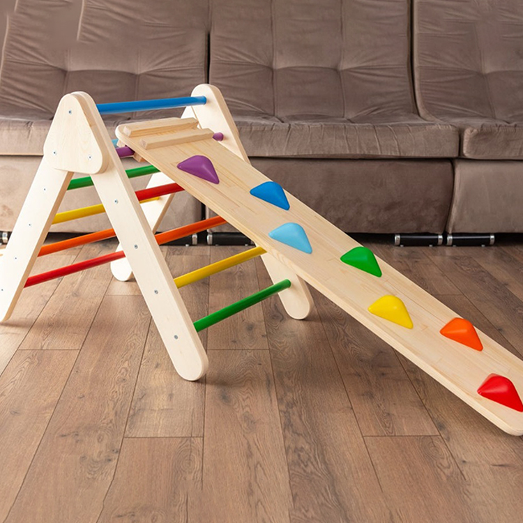 XIHA Toddler Triangle Climber Playful Climbers Develop Strength Educational Kids Toddler Wood Triangle Climbing Frame Pikler