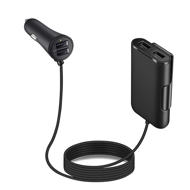 Newest 4port usb car chargers 30 fast charging car charger for mobile phone
