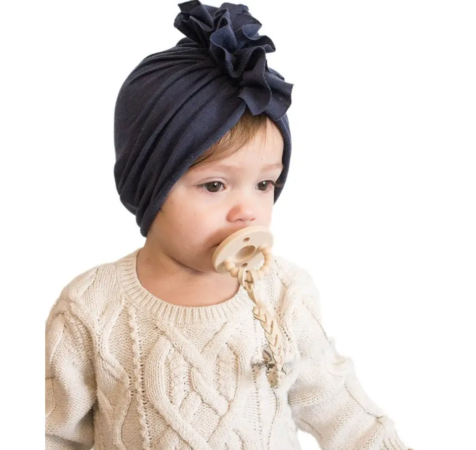 Muslim New Baby Products Children's Headscarf Hat Baby Solid Color 100% Cotton Indian Headgear