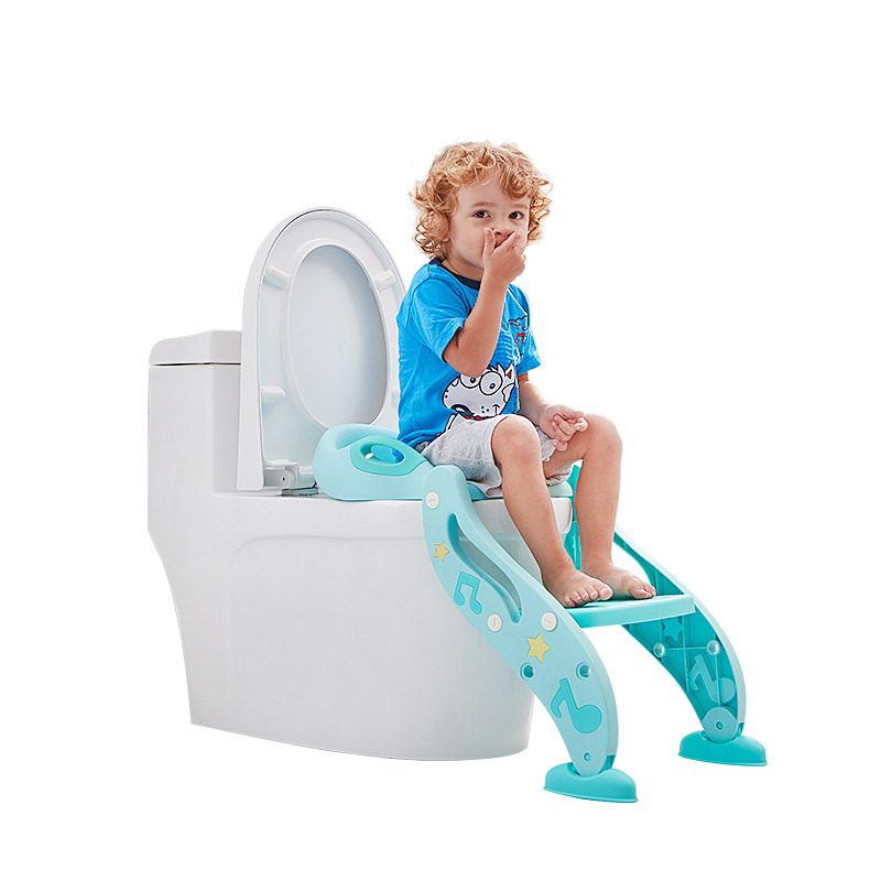 Double pedal baby potty trainer folding toilet kids potty toilet seat with step stool ladder