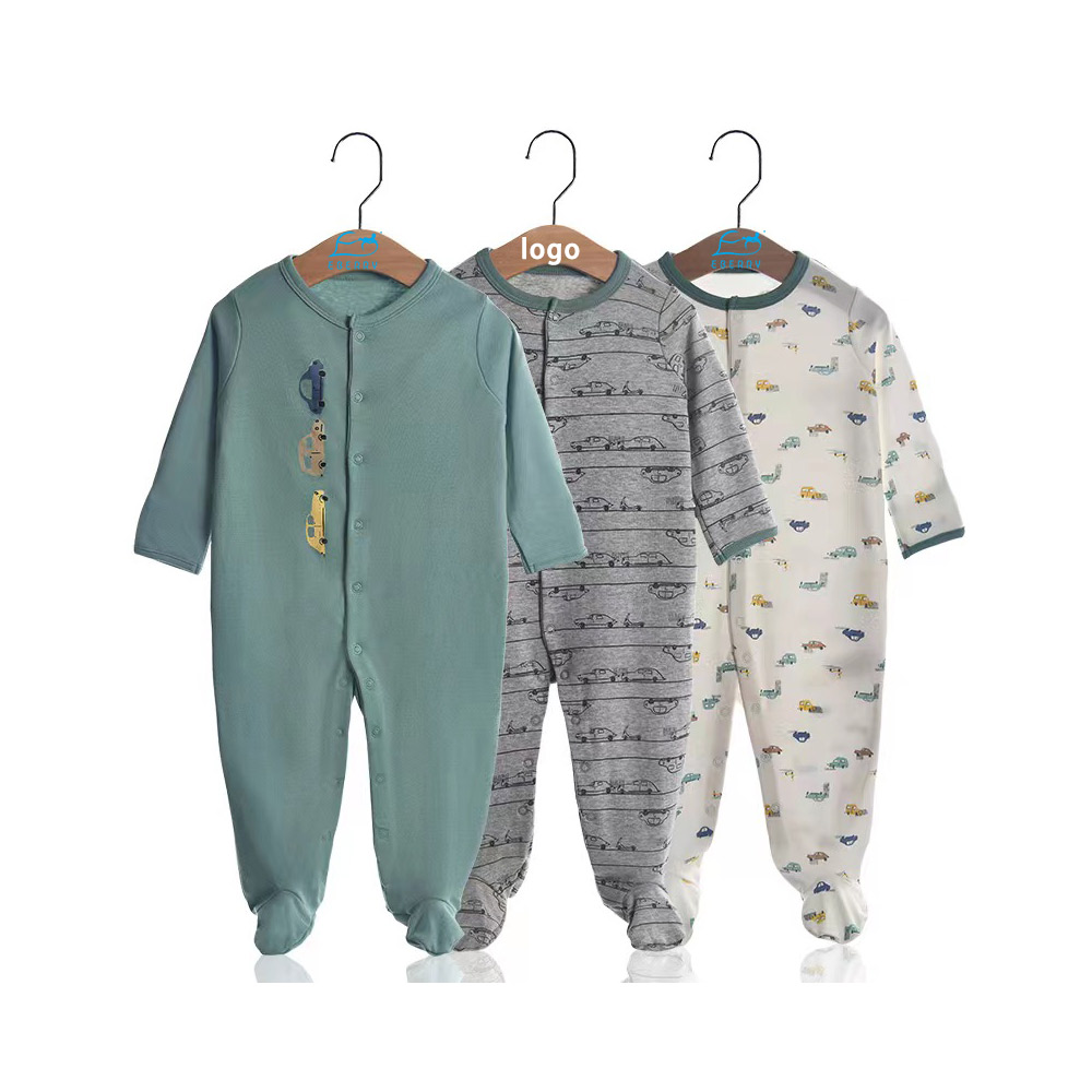Baby Clothing Wholesale Baby Onesie Soft Button Footed Long Sleeve Baby Romper