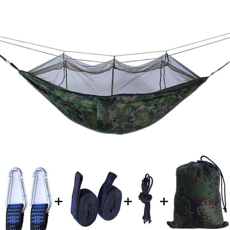 Best selling outdoor nylon portable camping hammocks with mosquito net