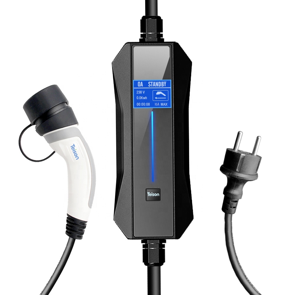 TEISON Тип 2 Портативный EV зарядный кабель переключаемый 6/16A Schuko Plug EVSE автомобильное зарядное устройство