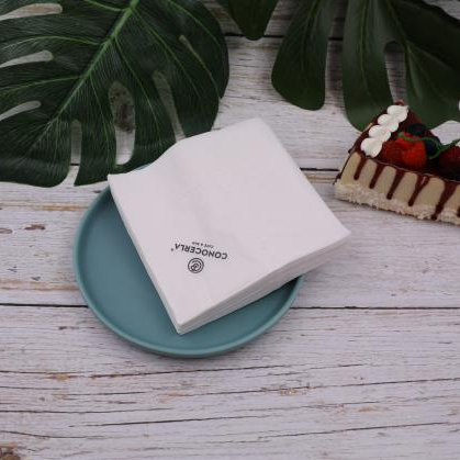 wholesale Lunch Napkin Custom logo Restaurant Napkins 100% wood pulp White Wood Gsm Layer Style Packing Fold Paper Pulp Hotel
