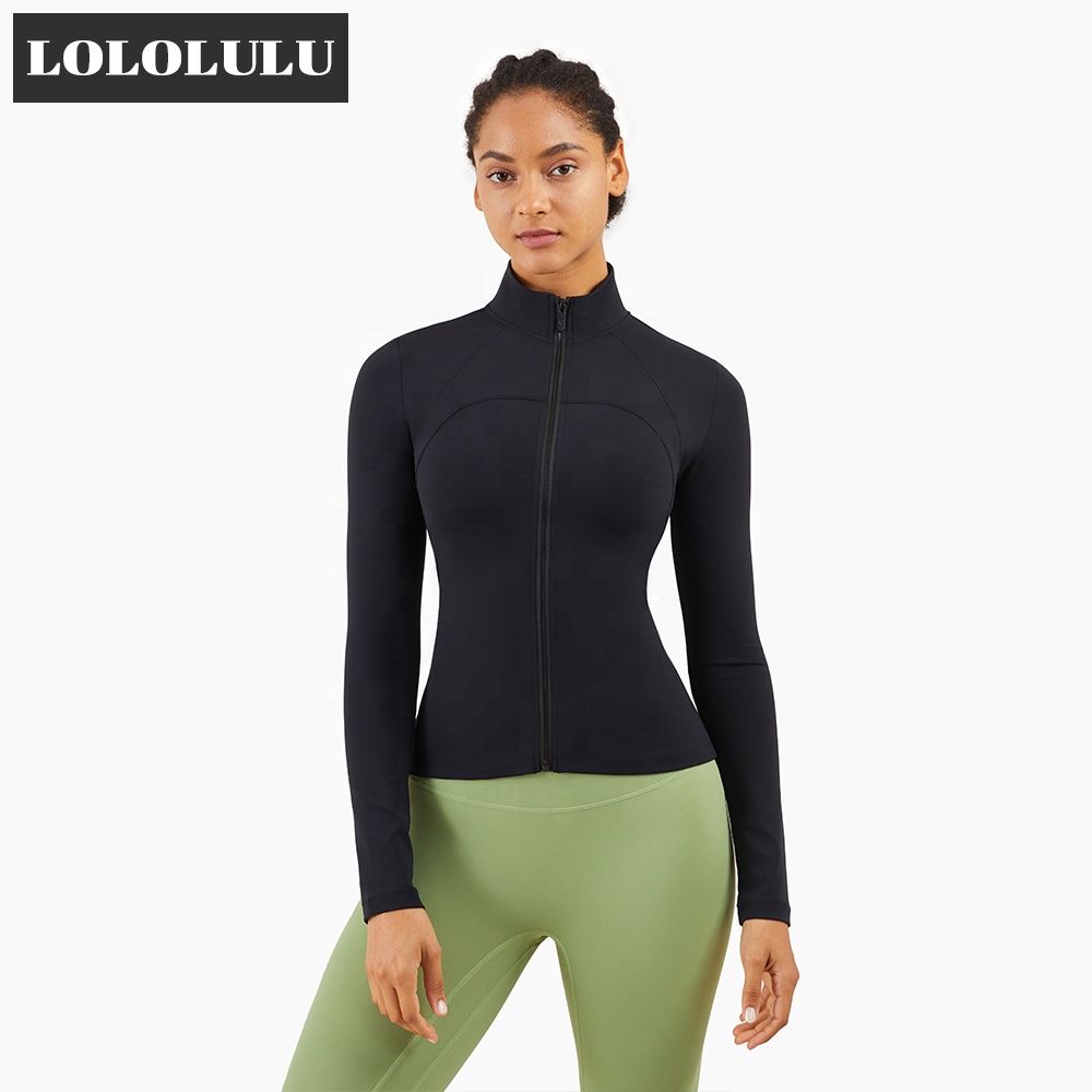 LOLOLULU изготовленный на заказ нейлон спандекс дышащая одежда для йоги нейлоновые спортивные куртки с капюшоном куртка для фитнеса и йоги