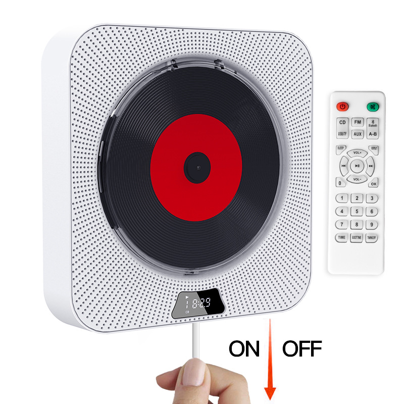 Портативный cd-плеер со встроенным Hi-Fi FM-радио, настенный cd-плеер, BTH USB/TF/AUX дисплей, Домашнее аудио, дистанционное управление