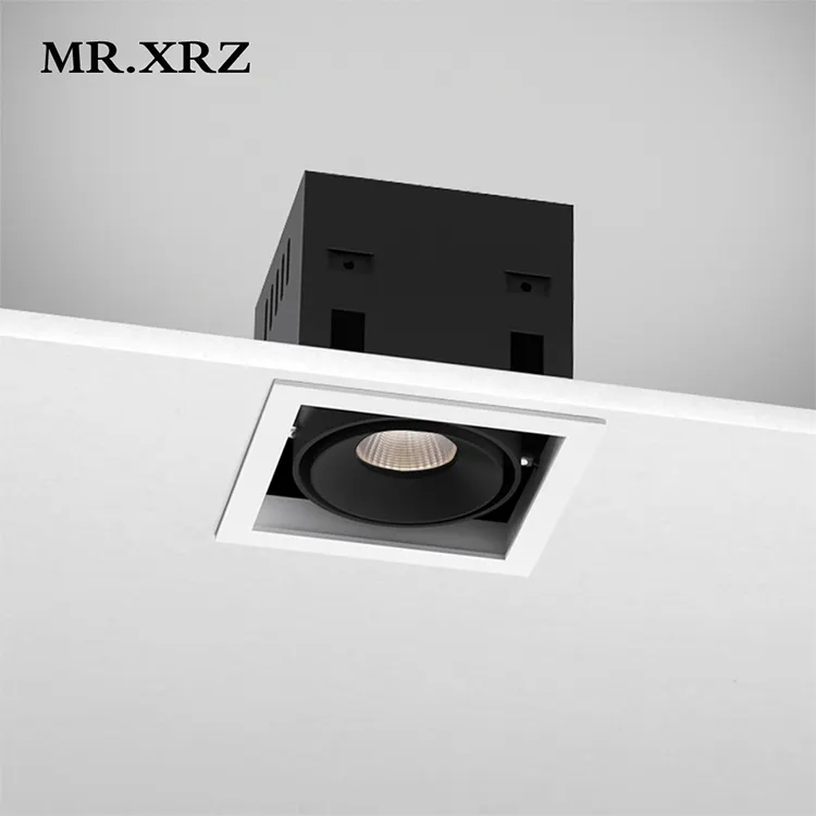 MR.XRZ 7W 10W Black Square Ceiling Light Anti Glare Recessed Led Spot Light Downlight Adjustable Indoor Grille Light Fixture