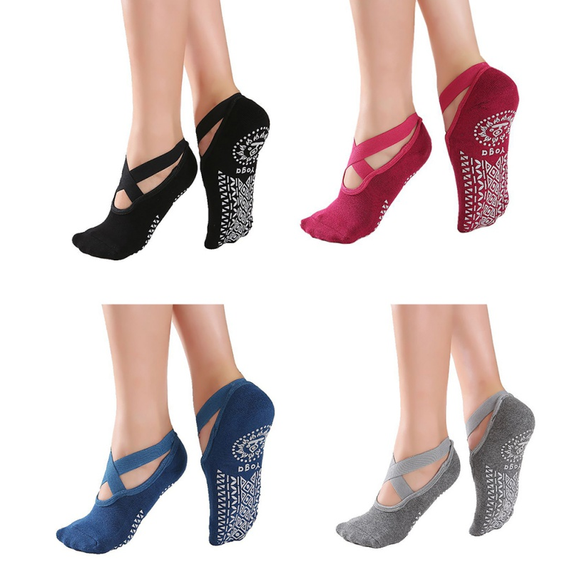 ENGINE Pilates Dance Yoga Ballet Non Slip Toeless 5 Finger Yoga Socks