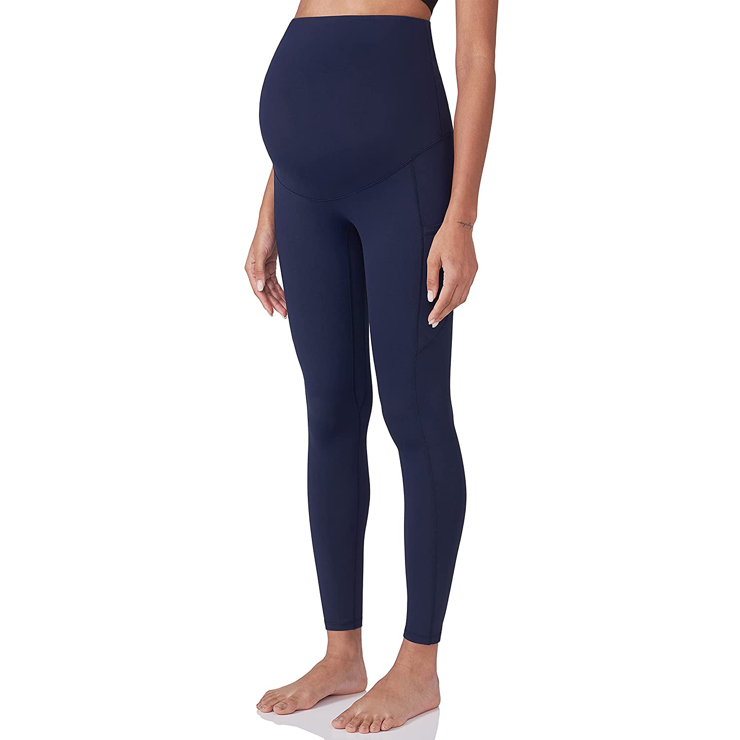 Women's Pregnancy Leggings Over The Belly Pregnancy Buttery Soft Tights Pants with Adjustable Waistband Maternity Pants