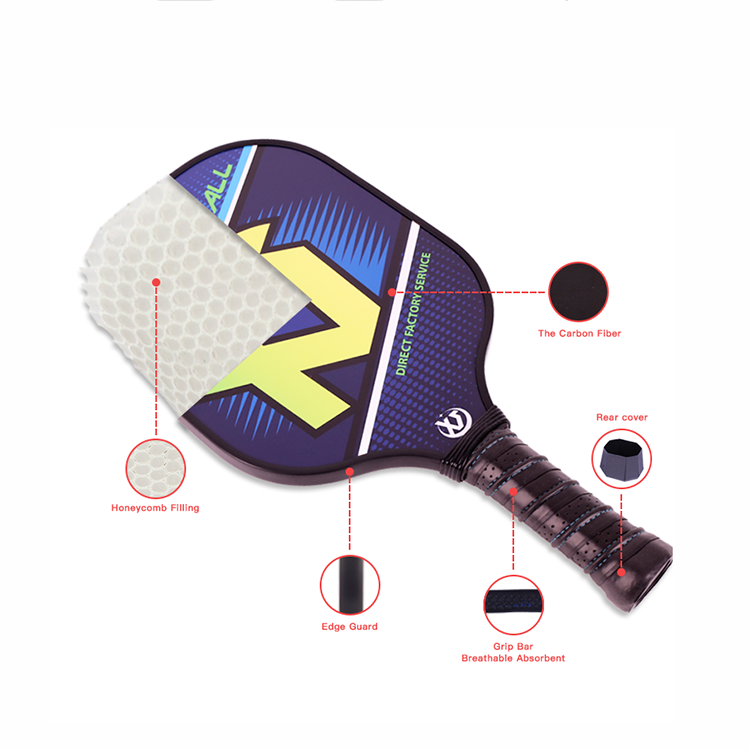 Новый дизайн пляжная ракетка из углеродного волокна PP соты заполнения pickleball ракетка затвора для использования в помещении или на открытом воздухе спорта