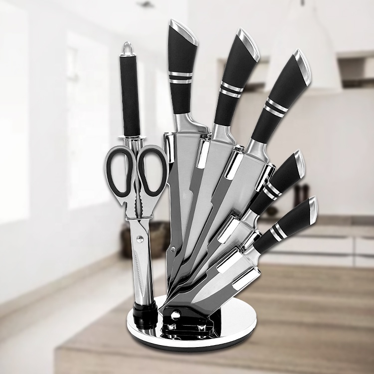 Newest Durable all steel kitchen knife kitchen scissors cutter knife clever acrylic block kitchen knifes