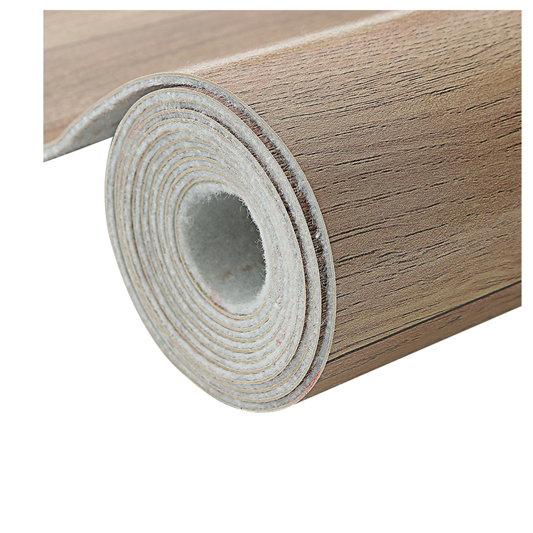 Wholesale wood grain plastic floor covering roll Indoor luxury linoleum flooring PVC laminate Vinyl Plank Flooring roll