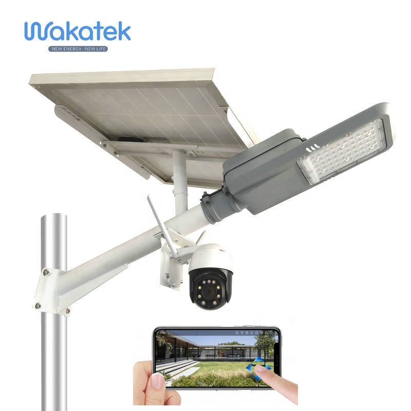 WAKATEK Ночное Видение Поддержка 200 Вт Солнечная wifi камера свет солнечный уличный свет