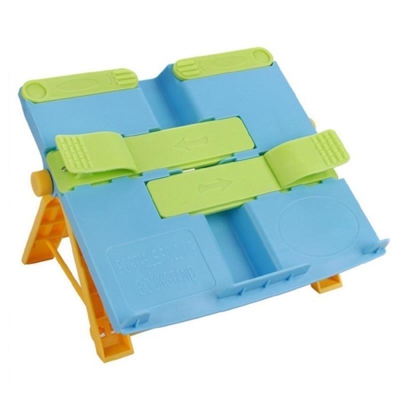 Foldable Reading Rest Book Holder Adjustable Cookbook Documents Holder Portable Sturdy Bookstands with Page Clips