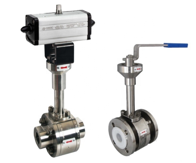 Pneumatic Ultra-Low Temperature Forged Ss304/316 Steel Extended Stem 2PCS Flange Cryogenic Ball Valve for Liquid Natural Gas