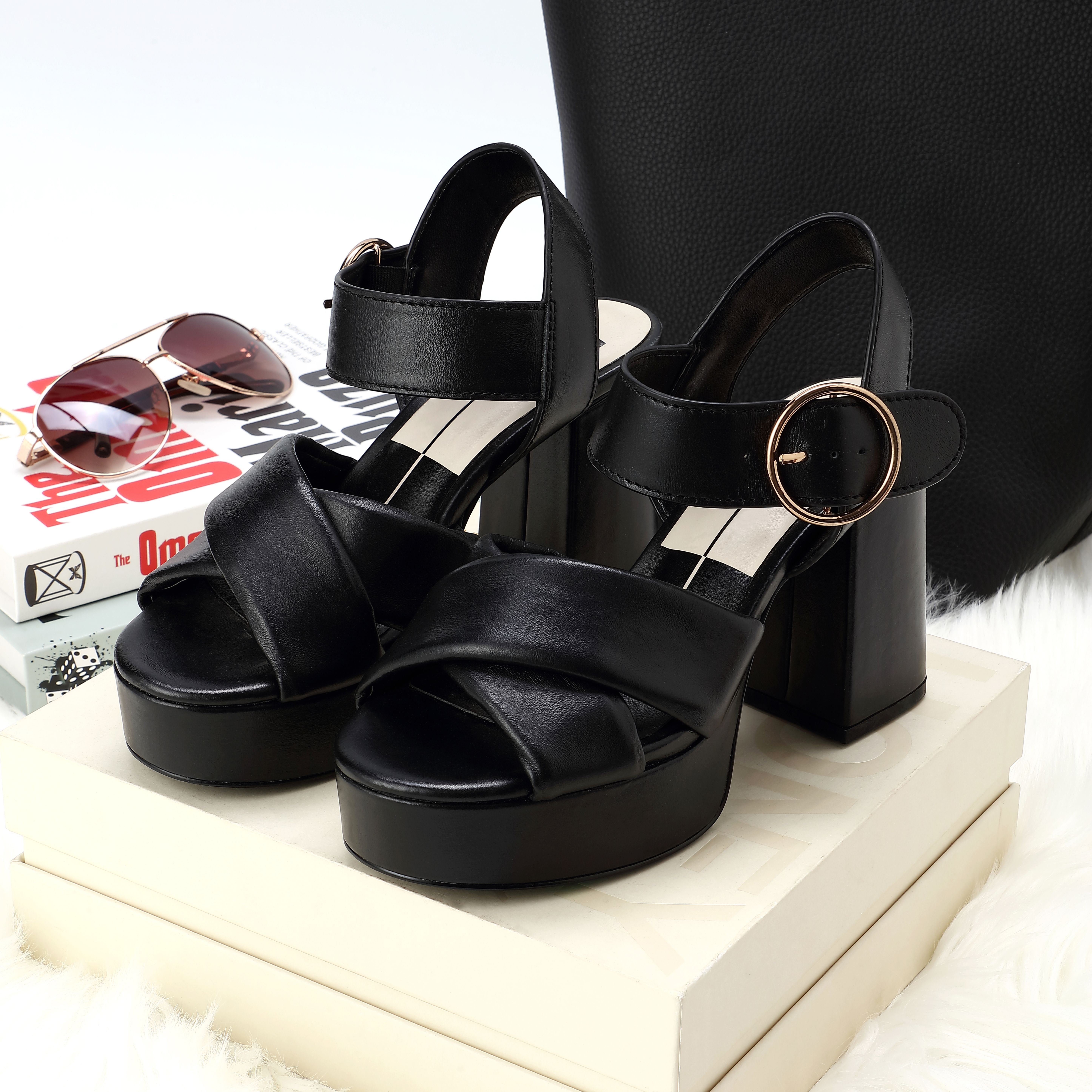 Custom Summer Casual Fashion Women's shoes Open Toe Black Height Increasing Upper Platform Chunky Genuine Leather Sandals
