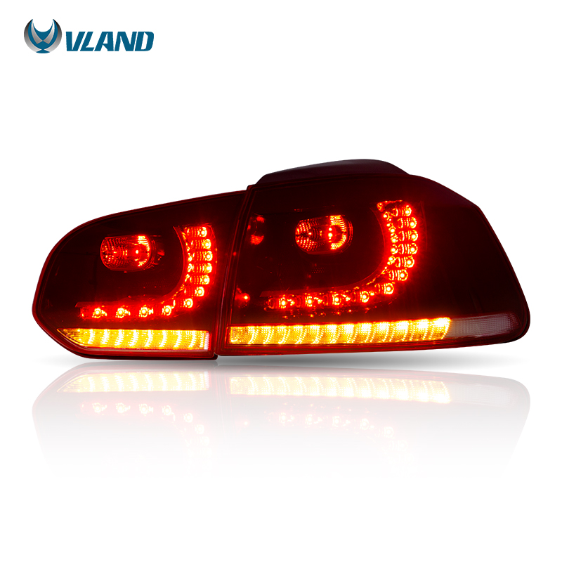 VLAND Factory LED Taillights Rear Tail Lamp With Sequential Turn Signal Car Tail Light mk6 GOLF6 R 2008 2009-2013 For VW golf 6