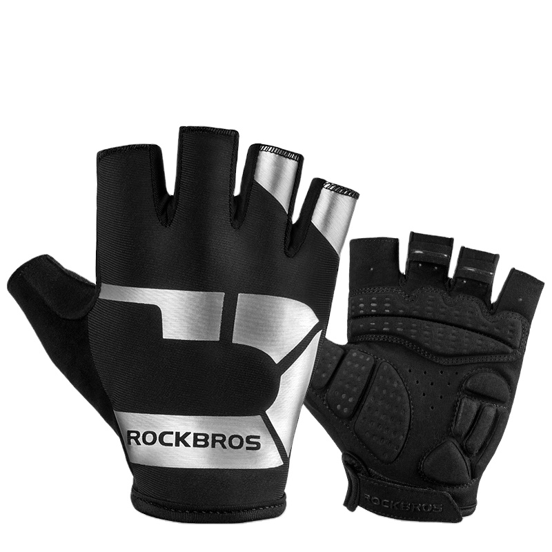Велосипедные перчатки ROCKBROS, Нескользящие дышащие, удобные, с модным принтом, для занятий спортом на открытом воздухе