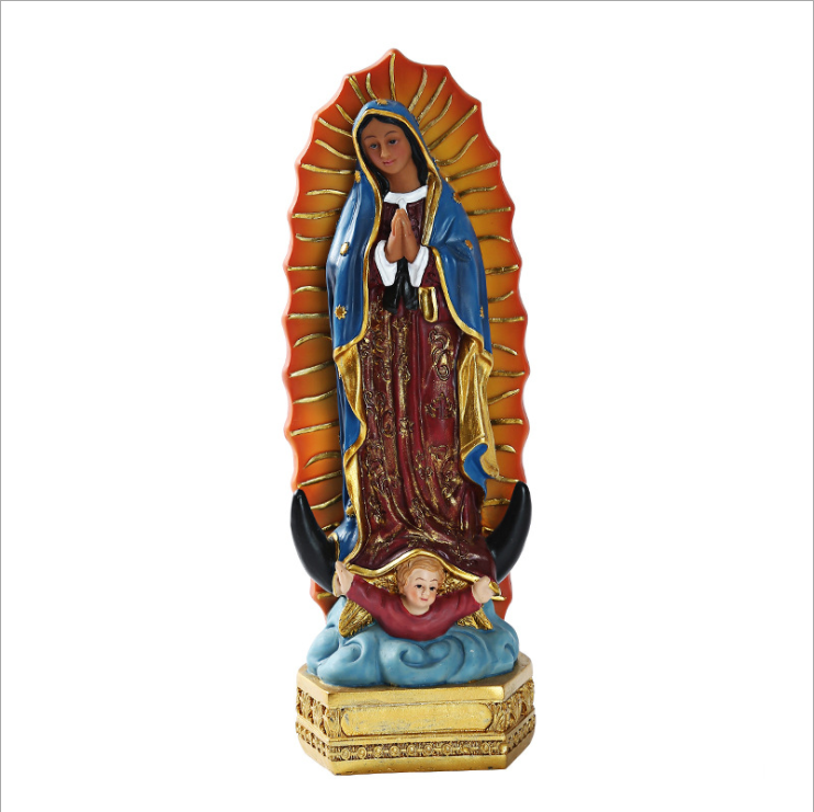 Mexico Virgin Mary Religious Sculpture Resin Crafts Christian Gifts for Home Decoration Religious Ornaments