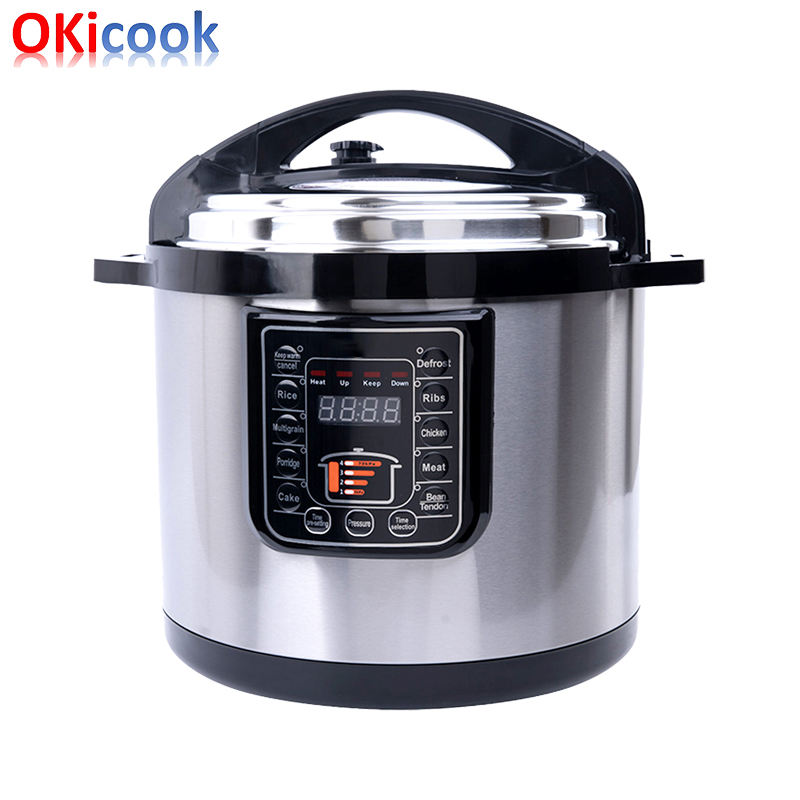 Мультифункциональная электрическая скороварка Okicook, 10 литров, 1350 Вт, нержавеющая сталь, антипригарная подкладка