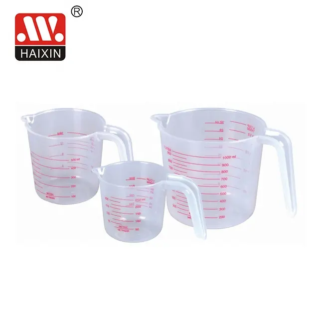 Custom 250ml high quality measuring cups and spoon set liquid water cup measures baking plastic measuring cup
