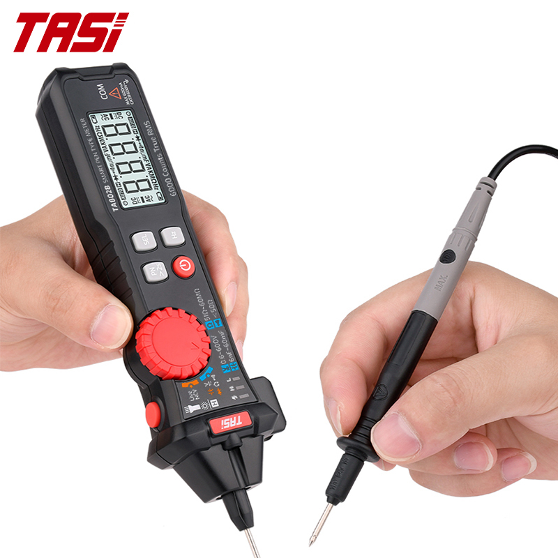 Вольтметр TASI TA802B, 6000 отсчетов, Бесконтактный умный Карманный измеритель, цифровой мультиметр в виде ручки