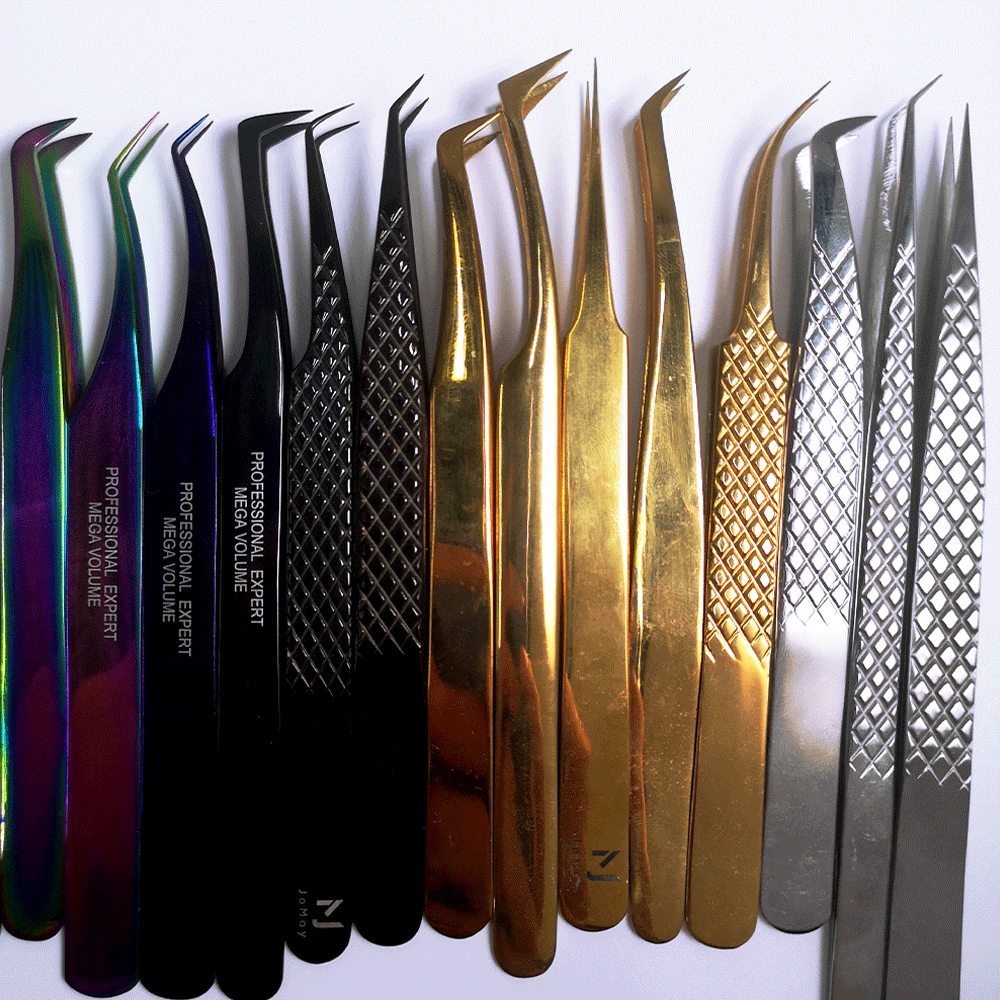 Dasen false lash tool set rose gold japanese curved stainless steel new high quality eyelash tweezers