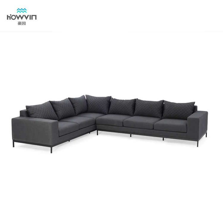 outdoor furniture hotel furniture brushed aluminum sectional outdoor modern metal garden corner for hotel villa
